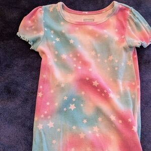 Garanimals Pink & Blue Tie-Dye Star Short Sleeve Top